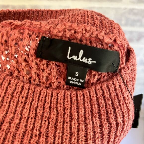 NWT Lulus Knit High Neck Tank Top Boho Coastal Pink Airy Women’s Size Small - Picture 3 of 5